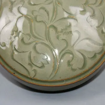 Čínske Staré Yaozhou Pece Celadon Glazúra Vybojovať Kvetinový Vzor, Porcelán Inkpad Box