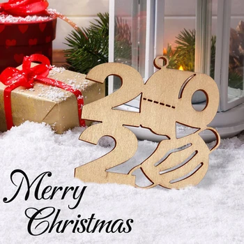 Santa Claus/2020 Vzor Vianočný Strom Prívesok Drevené Visí Ozdoby Party Decor