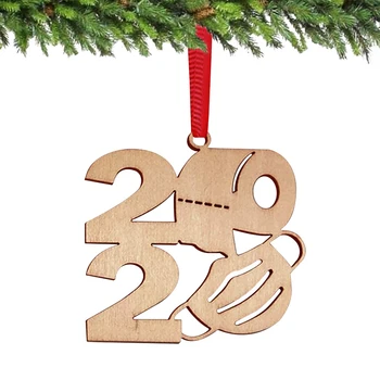 Santa Claus/2020 Vzor Vianočný Strom Prívesok Drevené Visí Ozdoby Party Decor