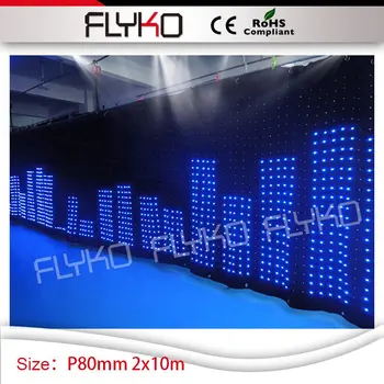 Panel led stánku svetlo led video opony RGB3in1 club tv show, výzdoba P80mm 7 metrov*33ft