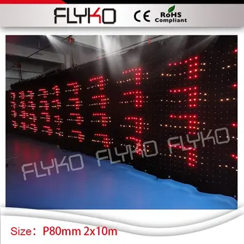 Panel led stánku svetlo led video opony RGB3in1 club tv show, výzdoba P80mm 7 metrov*33ft