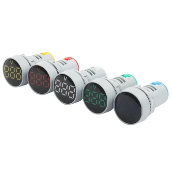 22 mm AC20-500V LED Mini Kolo Voltmeter merač napätia indikátor pilotné svetlo Červená Žltá Zelená Modrá Biela digitálne