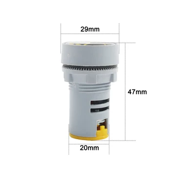22 mm AC20-500V LED Mini Kolo Voltmeter merač napätia indikátor pilotné svetlo Červená Žltá Zelená Modrá Biela digitálne