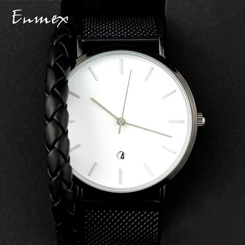 2019 Enmex tvorivé náramkové hodinky v pohode black kúzlo, kalendár bežné Nehrdzavejúcej ocele módne Štýlové hodiny quartz hodinky
