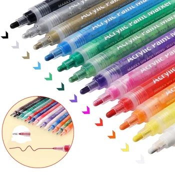 24 Farby Akrylové Maliar Farebné Značku Ce Pero, Zvýrazňovač, Trvalé Candy Farby Pre DIY Kreslenie Dodávky Deti