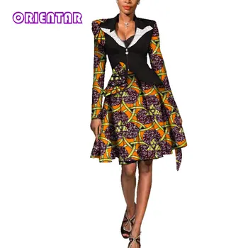 2 Kusy Nastaviť Ženy Afriky Oblečenie Africkej Tlače Top Kabát a Sukne Afriky Obleky, Sukne Nastaviť Ženy Oblečenie 6XL Plus Veľkosť WY3533