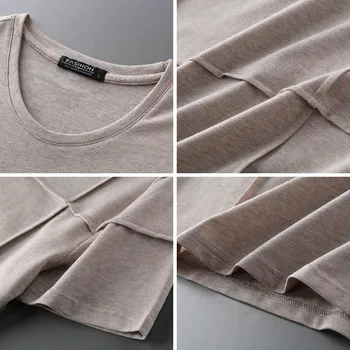 Priedušná T-shirt 2020 Bavlna Lete jednofarebné Tričko Muži Móda Príčinné Krátky Rukáv Topy Oblečenie
