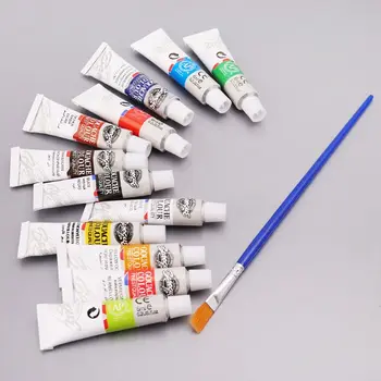 12 Farieb Gouache Farba Rúry Nastaviť 6ml tomu Maľovanie Pigment Maľovanie So Štetcom Umelecké potreby D08A
