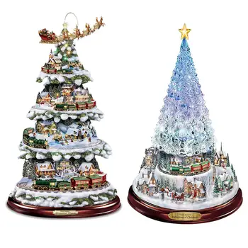 20 X 30 cm Vianočný Stromček Rotujúce Socha Vlak Dekorácie Vložiť Okno Vložiť Nálepky Domov Vianočné Ozdoby