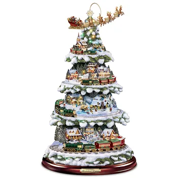 20 X 30 cm Vianočný Stromček Rotujúce Socha Vlak Dekorácie Vložiť Okno Vložiť Nálepky Domov Vianočné Ozdoby