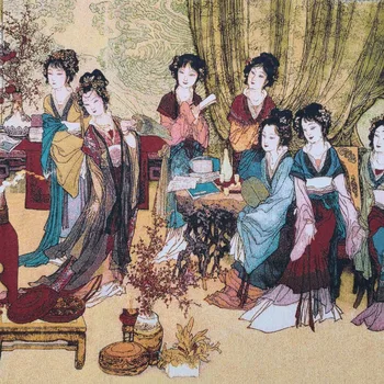 Čína staré hodváb Thangka ako visí maľovanie Výšivky Obrázok Maľovanie Kaligrafie