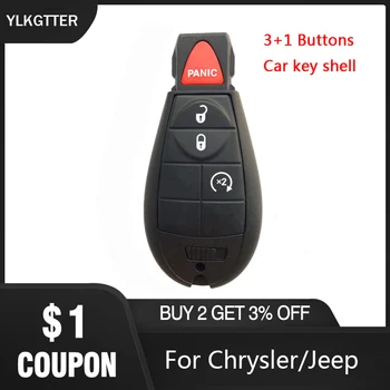 YLKGTTER 3 Tlačidlá+1 Smart Remote Tlačidlo Kryt Pre Cherokee Dodge Nabíjačku Magnum Kaliber Challenger Chrysler Náhradného Kľúča Prípade