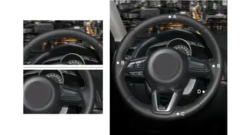Pre Mazda CX5 2017-2019 auto volant, kryt čiernej umelej kože DIY Anti-slip fit celú sezónu