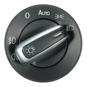 Chrome EURO Head Spínač svetiel Pre VW /Tiguan /Touran /Passat /CC /Scirocco 5ND941431B