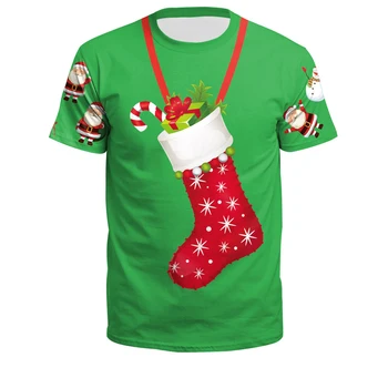 XXXL Plus Veľkosť Mužov, Chlapcov, Vhodné Všetkých ročných Obdobiach Nový Roztomilý T Shirt Ženy Módne Vianoce Krátke Rukáv Tričko Vrchné oblečenie