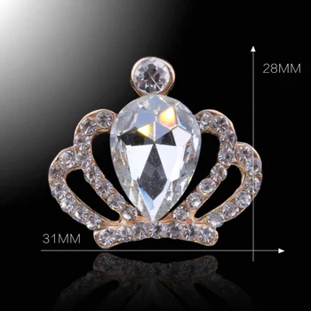 (20pcs/lot) Diamante Crystal Koruny Tlačidlá Flatback Vzor DIY Roztomilý Plavidlá Zdobením Zlatý Tón