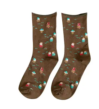 500 párov/VEĽA Kreslených Vianočných Trpaslíkov Wide-Neck Ženy Ponožky Vintage Bežné Zábavné Ponožky Dámy Ponožky