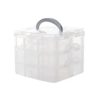Transparentné Prenosné Úložiská 3 Vrstvy Odnímateľný Šperky Balenie Box Kontajner Organizátor Nástroje Box Prípade Boxy