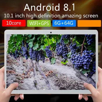 V10 Classic-Tablet 10.1 Palcový tablet PC Android 8.10 Verzia Super-tablety Ram 6GB Rom 64GB WiFi GPS 10.1 tablety