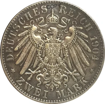 Nemecký 1904 2 Známky, mince kópiu 28MM