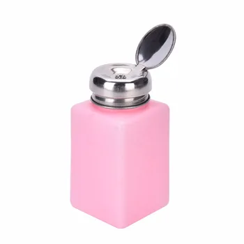 Plastové NAPLNITEĽNÉ Fľaša 200 ML Prázdne Fľaše Pink Čerpadlo Dávkovač Nechty Kvapaliny Alkoholu Odstraňovač Nail Art Zariadenia Nástroj