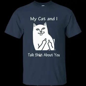 Black Navy T-Shirt - Moja Mačka a ja som Hovoriť o Si T-Shirt Zábavné Milovníkov Mačiek Mens T Košele Módne 2019