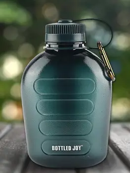 1L Športová Fľaša na Vodu Army Zelená Jedálne Plast Tritan Športového Nápoja Prenosné Fľaše S Popruh Pre pešiu Turistiku, Camping