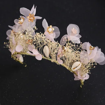 Nové módne Barokový kvety nevesta svadobné bridesmaid, darčeky veniec prímorských sviatočnú večeru tiaras a náušnice set šperkov H007