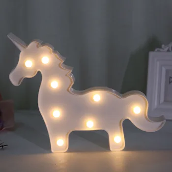 D Zvierat Mesiac 3D Nočné Svetlo Led pre Deti DIY Party Dekorácie Domov Unicornio Nočné Svetlo Dieťa s Suché Batérie a Led Žiarovka