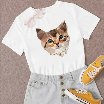 2020 Nové Trendy Tričko Polygonálnym Zvieratá Sobov Grafické Tlače Tričko Ženy Streetwear Voľné Nádherný Pop Crewneck T Tričko