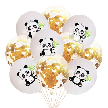 Cartoon Panda Téma Strana Navrhne Panda Vytlačené Latexové Balóny, Konfety Baby Sprcha Hračky Deti Happy Birthday Party Dekorácie