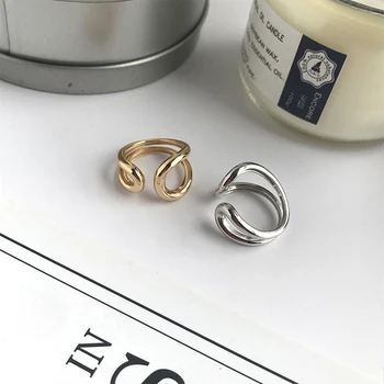 Kinel 925 Sterling Silver Ring Dámy INY Minimalizmus Vyprázdnené Prst Prsteň Osobnosti Krúžok Striebro 925 Žena Šperky