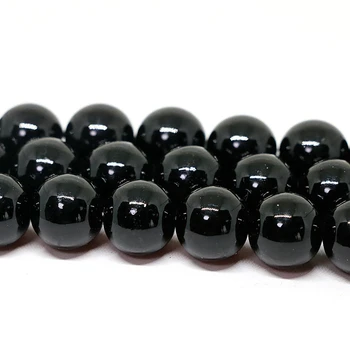 Nové módne čierny okrúhly pečenie farba skla voľné korálky 4,6,8,10,12,14 mm factory outlet vysokej kvality jewery čo 15inch B1629