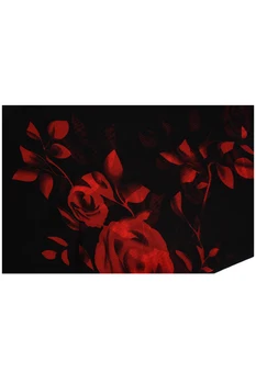 Čierna Vintage Červeného Kvetu, Pobočka Tlač Vzor Šifón Šatka Pre Ženy