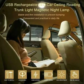 Dóm Lampa USB Nabíjanie Strechy Led Strop Auta Svetla na Čítanie Auto Universal Magnet Nabíjateľná pre Domáce Auto