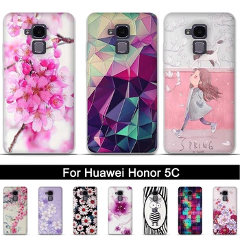 Silikónové Telefón puzdro Na Huawei Honor 5C Mäkké TPU Zadný Kryt Na Huawei Honor 7 lite GT3 Úľavu 3D Tlač Škrupiny Fundas Coque Tašky