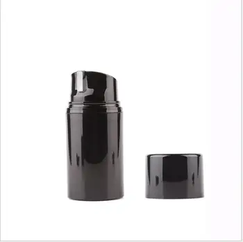 150 ML čierneho plastu airless fľaša čierna veko pre mlieko/emulzie/sérum/cream/nadácie/gél na starostlivosť o pleť balenie