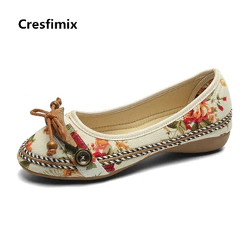 Cresfimix sapatos femininas ženy pohodlné jar & leto sklzu na topánky lady retro & roztomilý pošmyknúť na protišmykové topánky b2199