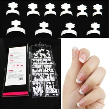 100 Ks DIY Nechtov Nálepky francúzsky False Nail Art Tipy Samolepiace Stick Posilniť Silné Chránič pre UV Gel Akryl Nail Art