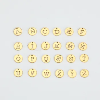 26PCS Striebro Zlato z Nerezovej Ocele s Príveskom, Šperky A-Z Dutých List Charms DIY Náhrdelník&Náramok Šperky
