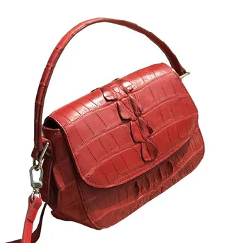 Ourui nové predajné ženy krokodíla taška Ženy taška červená Jedného pleca aslant Žena malá taška 25 cm ženy kabelka