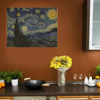 2016 Hot predaj Vincent Van Gogh Farby-Hviezdna Noc-art samolepky na stenu miestnosti odtlačkový domáce dekorácie asd