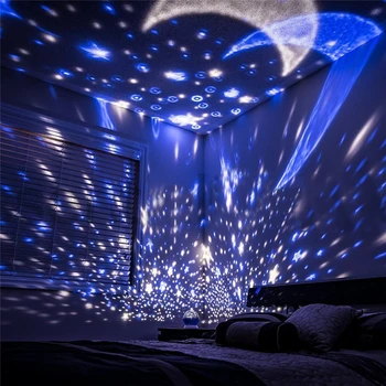 Hviezdy, Hviezdne Nebo LED Projektor Mesiac Noc Lampa Batérie USB Spálňa Strany Projekčné Lampa pre Deti Nočné Svetlo Dary