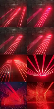Osem Oči Pohyblivé Hlavy 8x300mw Červený Laser DMX512 Fáze Efekt Osvetlenia Dobré Pre DJ, Disco Strany Tanečný Parket nočný klub A Bar