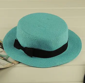 Dámske letné klobúk pláži slamený klobúk dámy clonu módne ručne vyrábané bežné ploché luk slnko klobúk dámy