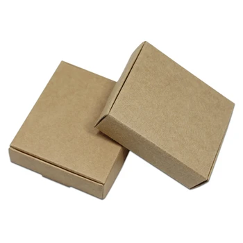 Rôzne Veľkosti Svadobné Malý Darčekový Balíček Box Hnedé Kraft Papier Balenie Box Na spoločenské DIY Cukrovinky, Sušienky, Kozmetické Boxy Obaly