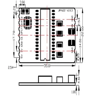 13.56 MHZ HF Vložené karty, čip čítačky a spisovateľ Modul s Rozhraním IIC split anténa pripojená pomocou 50ohm koaxiálny kábel