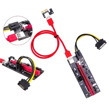 VER009S PCI-E Stúpačky Karty Duálne 6Pin Karty Adaptéra PCIe 1X až 16X Extender Kartu USB 3.0 Dátový Kábel pre BTC Banské Banské