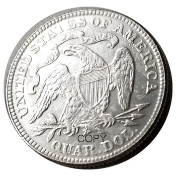 USA 1889 v Sede Slobody Štvrťroku Dolárov Strieborné Pozlátené 25 Centov Kópiu Mince