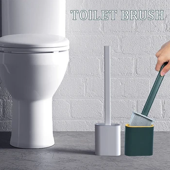 2020 mäkké rubbe wc kefa, dlhá rukoväť wc obnoviť nastavenie wc domácnosti wc Odolné Termoplastickej Gumy čistiaca kefka